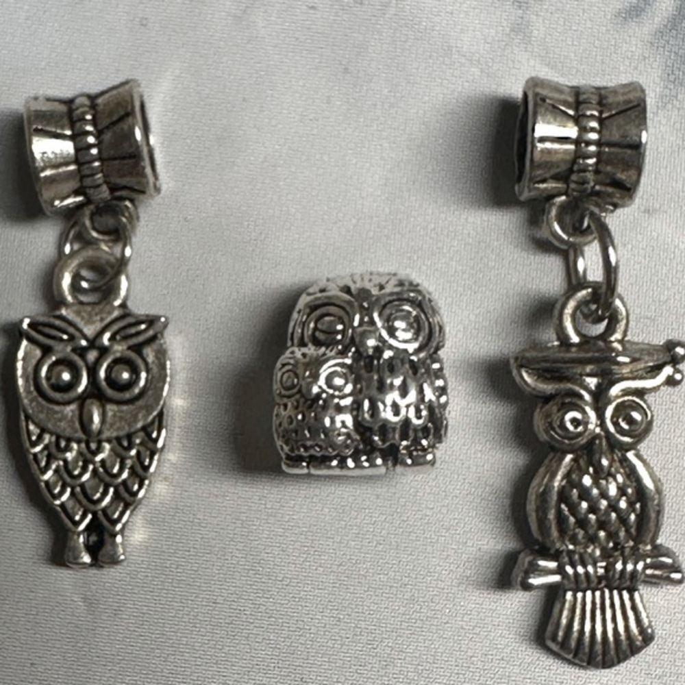Owl baby Silver Bead (Pandora Compatible) set 3